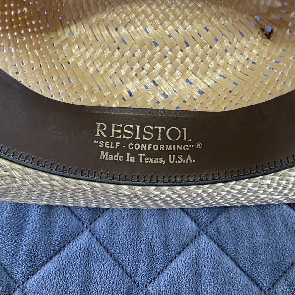Resistol Classic Straw Long Oval Cowboy Hat Sz 7 - Picture 5 of 13